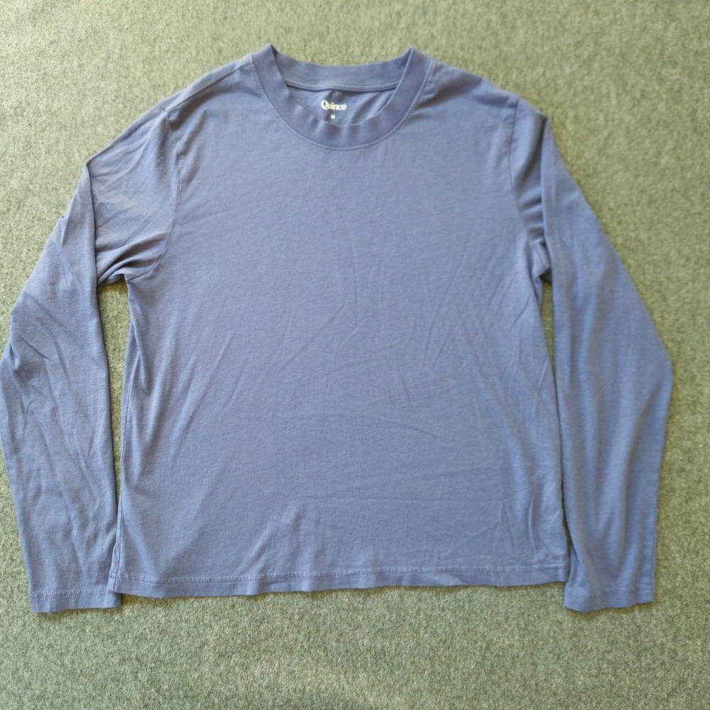 QUINCE Long Sleeve Cotton Shirt Size Medium Crewneck Minimalist Capsule Wardrobe